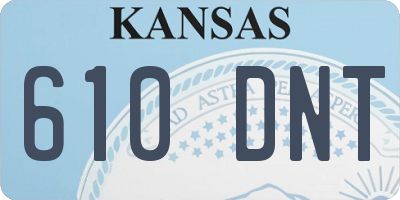 KS license plate 610DNT