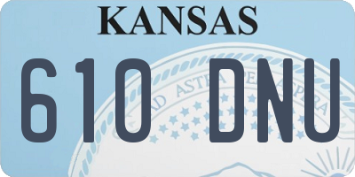 KS license plate 610DNU