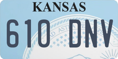 KS license plate 610DNV