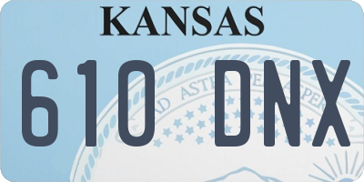 KS license plate 610DNX