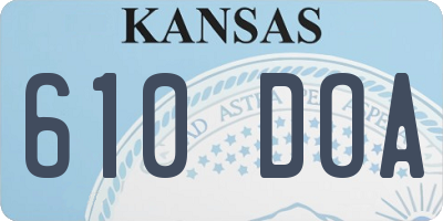 KS license plate 610DOA