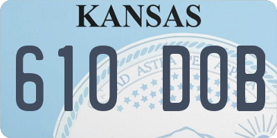 KS license plate 610DOB