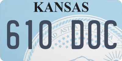 KS license plate 610DOC