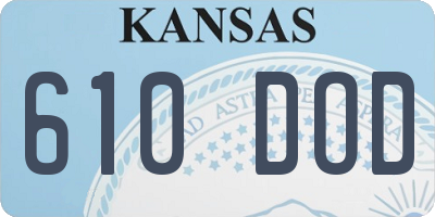 KS license plate 610DOD