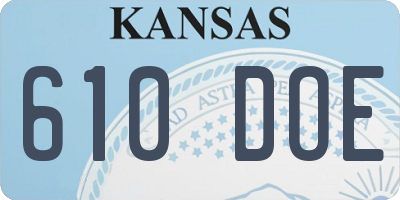 KS license plate 610DOE