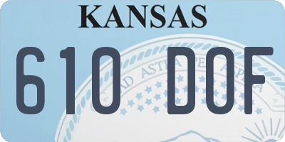 KS license plate 610DOF