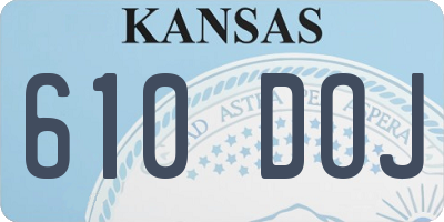 KS license plate 610DOJ