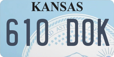 KS license plate 610DOK