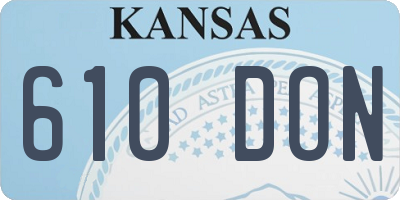 KS license plate 610DON