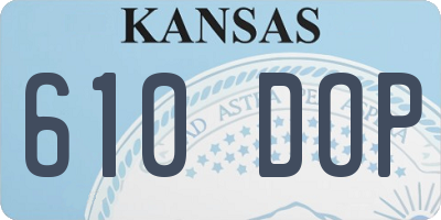KS license plate 610DOP