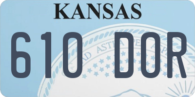 KS license plate 610DOR