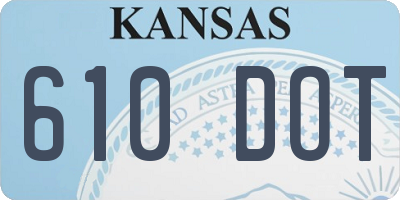 KS license plate 610DOT