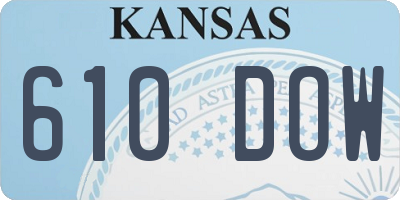 KS license plate 610DOW