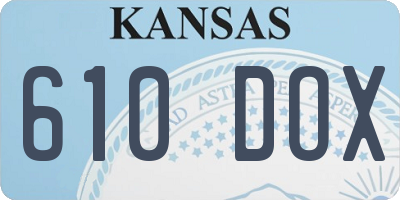 KS license plate 610DOX