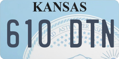 KS license plate 610DTN