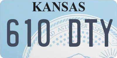 KS license plate 610DTY