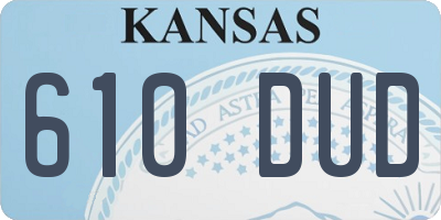 KS license plate 610DUD