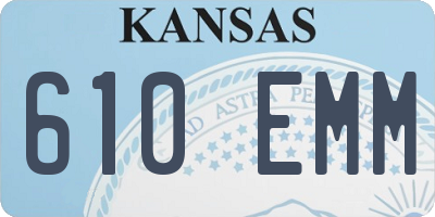 KS license plate 610EMM