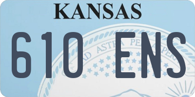 KS license plate 610ENS
