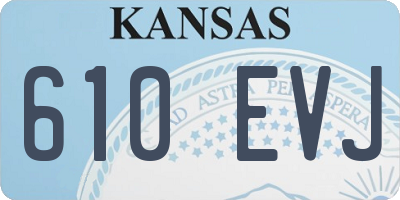 KS license plate 610EVJ