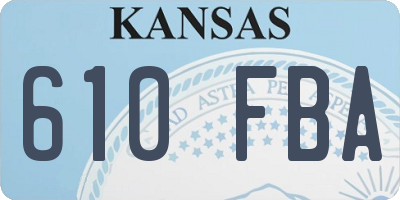 KS license plate 610FBA