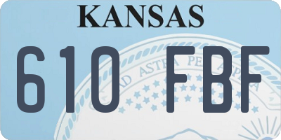 KS license plate 610FBF
