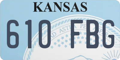KS license plate 610FBG