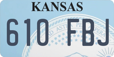 KS license plate 610FBJ