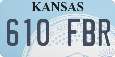 KS license plate 610FBR