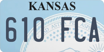 KS license plate 610FCA