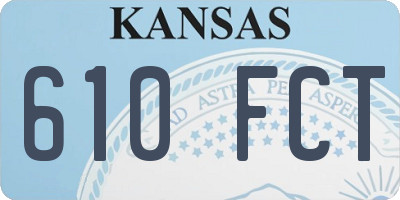 KS license plate 610FCT