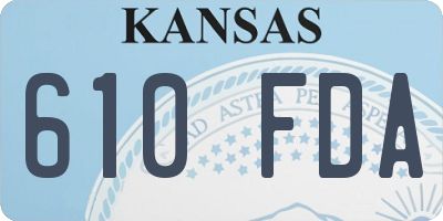 KS license plate 610FDA