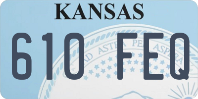 KS license plate 610FEQ