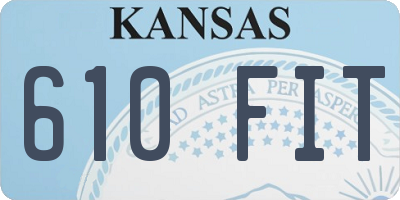 KS license plate 610FIT