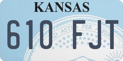 KS license plate 610FJT