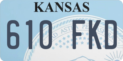KS license plate 610FKD
