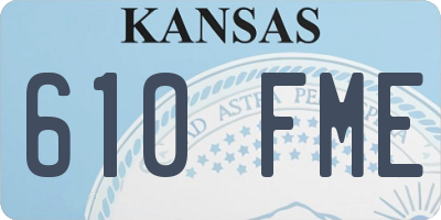 KS license plate 610FME
