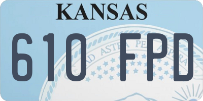 KS license plate 610FPD
