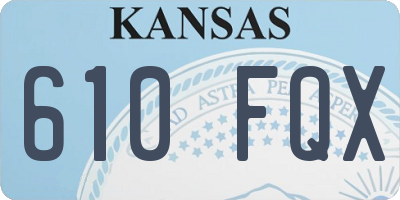 KS license plate 610FQX
