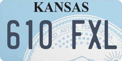 KS license plate 610FXL