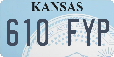 KS license plate 610FYP