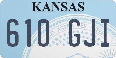 KS license plate 610GJI