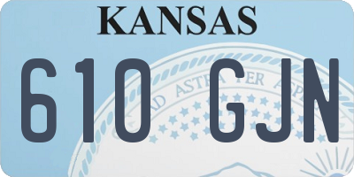 KS license plate 610GJN