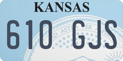 KS license plate 610GJS