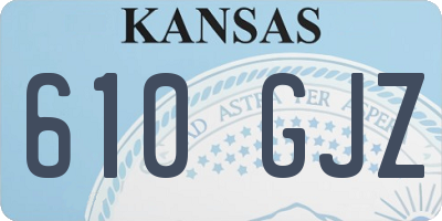 KS license plate 610GJZ