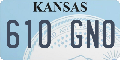 KS license plate 610GNO