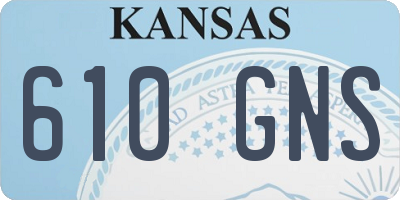 KS license plate 610GNS
