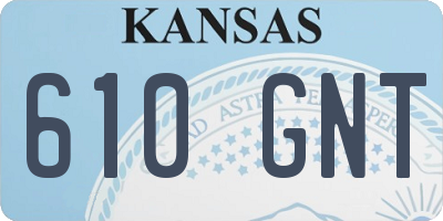 KS license plate 610GNT