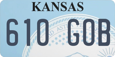 KS license plate 610GOB