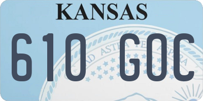 KS license plate 610GOC
